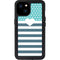 Polka Dots and Stripes Heart in Blue iPhone 15 Plus Waterproof Case