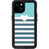 Polka Dots and Stripes Heart in Blue iPhone 15 Plus Waterproof Case