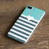 Polka Dots and Stripes Heart in Blue iPhone 7 Plus Skin
