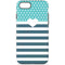 Polka Dots and Stripes Heart in Blue iPhone 7 Pro Case