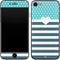 Polka Dots and Stripes Heart in Blue iPhone 7 Skin