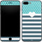 Polka Dots and Stripes Heart in Blue iPhone 8 Plus Skin