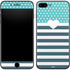 Polka Dots and Stripes Heart in Blue iPhone 8 Plus Skin