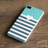 Polka Dots and Stripes Heart in Blue iPhone 8 Plus Skin
