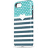 Polka Dots and Stripes Heart in Blue iPhone 8 Pro Case