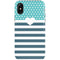 Polka Dots and Stripes Heart in Blue iPhone X Pro Case