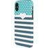 Polka Dots and Stripes Heart in Blue iPhone X Pro Case