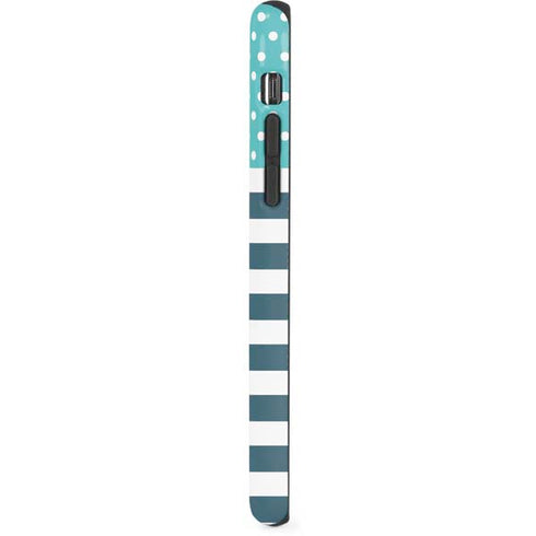 Polka Dots and Stripes Heart in Blue iPhone X Pro Case