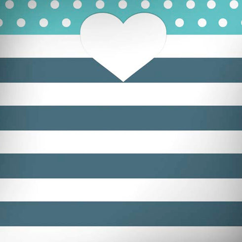 Polka Dots and Stripes Heart in Blue iPhone X Pro Case