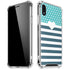 Polka Dots and Stripes Heart in Blue iPhone XR Clear Case
