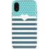 Polka Dots and Stripes Heart in Blue iPhone XR Pro Case