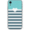 Polka Dots and Stripes Heart in Blue iPhone XR Skin