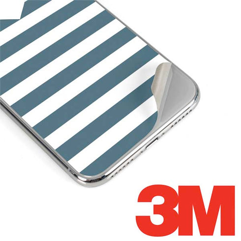 Polka Dots and Stripes Heart in Blue iPhone XR Skin
