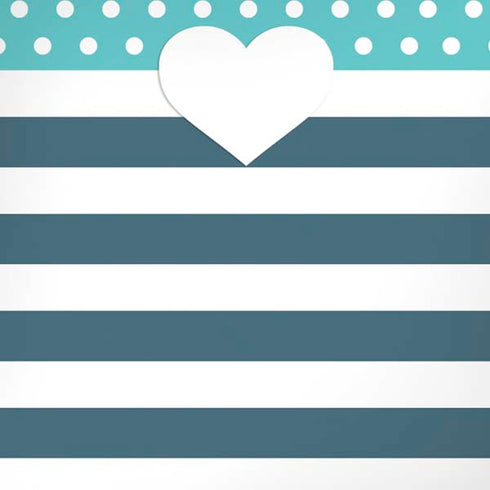 Polka Dots and Stripes Heart in Blue iPhone XR Skin