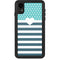 Polka Dots and Stripes Heart in Blue iPhone XR Waterproof Case