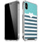 Polka Dots and Stripes Heart in Blue iPhone XS Max Clear Case