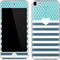 Polka Dots and Stripes Heart in Blue Apple iPod Skin