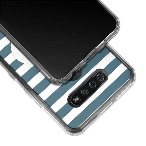 Polka Dots and Stripes Heart in Blue LG K51/Q51 Clear Case