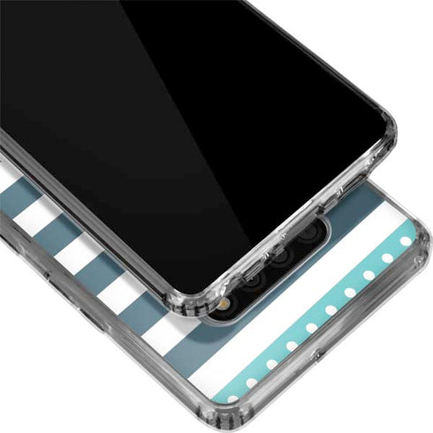 Polka Dots and Stripes Heart in Blue LG Stylo 6 Clear Case