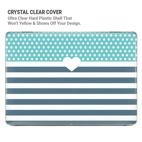 Polka Dots and Stripes Heart in Blue MacBook Air 15in (2023-2025) Case plus Skin