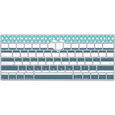 Polka Dots and Stripes Heart in Blue Magic Keyboard Skin