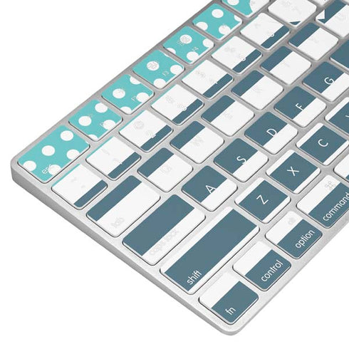 Polka Dots and Stripes Heart in Blue Magic Keyboard Skin