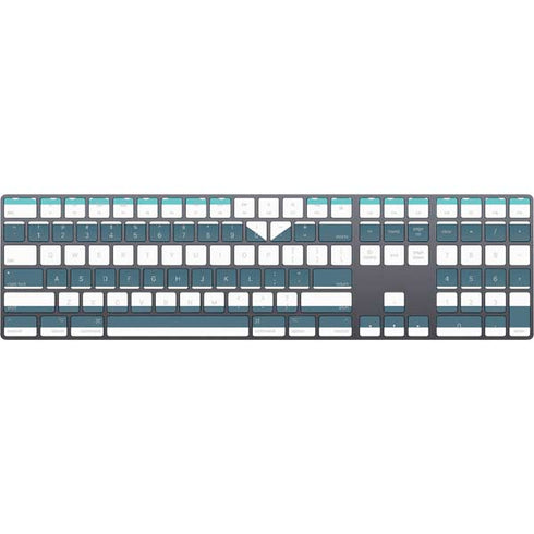 Polka Dots and Stripes Heart in Blue Magic Keyboard with Numeric Keypad Skin