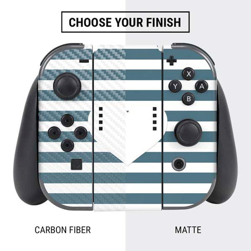 Polka Dots and Stripes Heart in Blue Nintendo Switch Bundle Skin