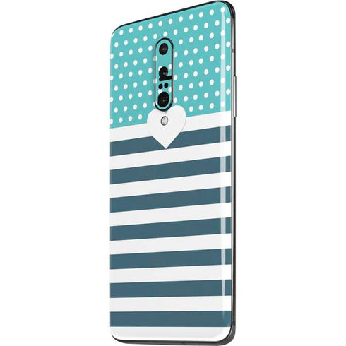 Polka Dots and Stripes Heart in Blue OnePlus 7 Pro Skin