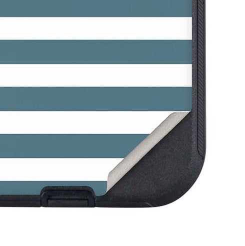 Polka Dots and Stripes Heart in Blue Otterbox Defender iPhone Skin