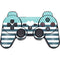 Polka Dots and Stripes Heart in Blue PS3 Dual Shock wireless controller Skin