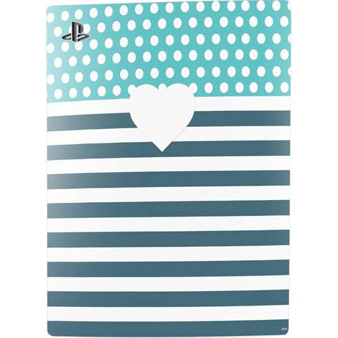Polka Dots and Stripes Heart in Blue PS5 Bundle Skin