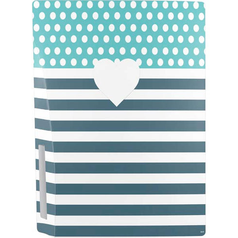 Polka Dots and Stripes Heart in Blue PS5 Bundle Skin