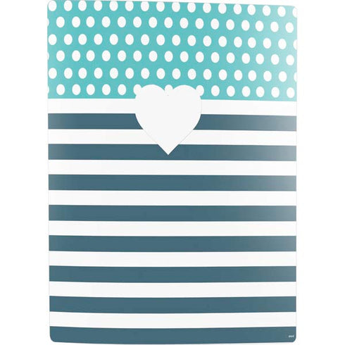 Polka Dots and Stripes Heart in Blue PS5 Digital Edition Bundle Skin