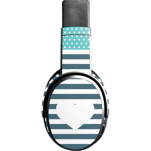 Polka Dots and Stripes Heart in Blue Skullcandy Crusher Wireless Skin