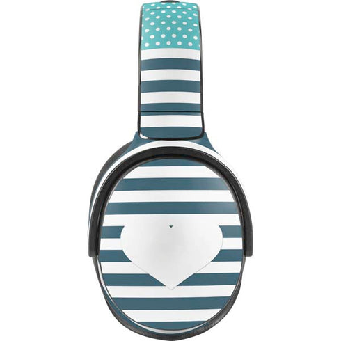 Polka Dots and Stripes Heart in Blue Skullcandy Venue Skin