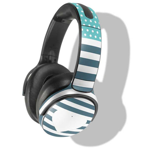 Polka Dots and Stripes Heart in Blue Skullcandy Venue Skin