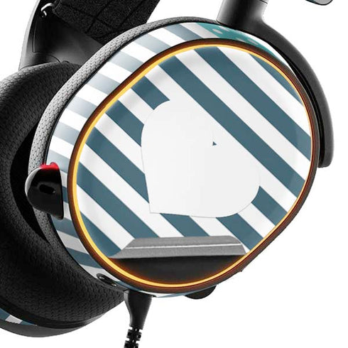 Polka Dots and Stripes Heart in Blue SteelSeries Arctis 3 Skin