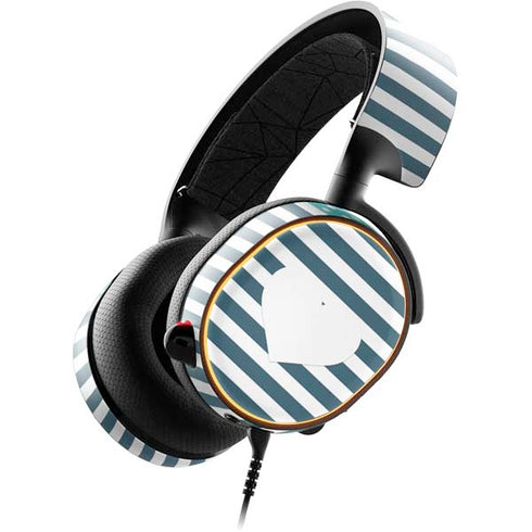 Polka Dots and Stripes Heart in Blue SteelSeries Arctis 5 Skin