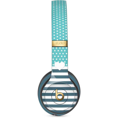 Polka Dots and Stripes Heart in Blue Studio Wireless 3 Skin