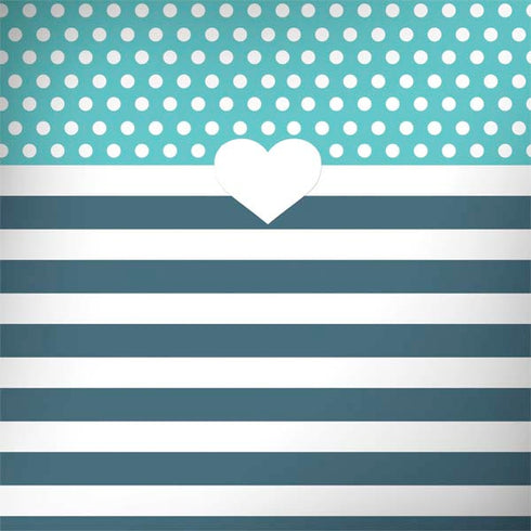 Polka Dots and Stripes Heart in Blue Surface Book 2 15in Skin