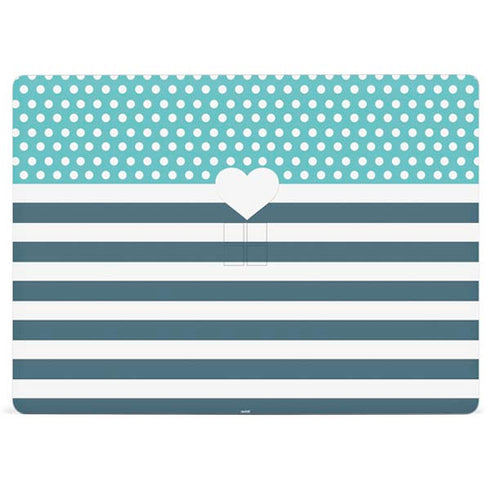 Polka Dots and Stripes Heart in Blue Surface Laptop 3 13.5in Skin