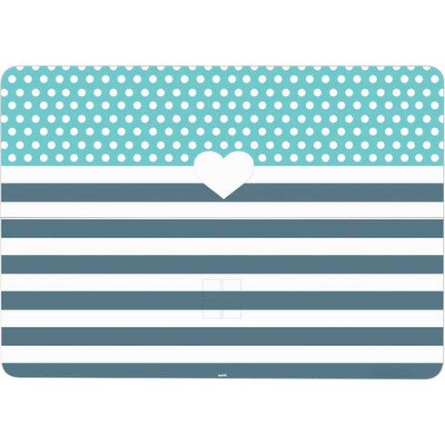Polka Dots and Stripes Heart in Blue Surface Laptop Studio Skin
