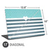 Polka Dots and Stripes Heart in Blue Universal Laptop 17in (13.8 x 10in) Skin