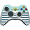 Polka Dots and Stripes Heart in Blue Xbox 360 Wireless Controller Skin