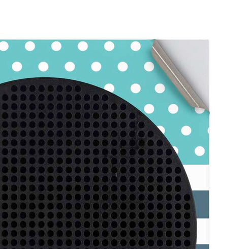 Polka Dots and Stripes Heart in Blue Xbox Series S Console Skin