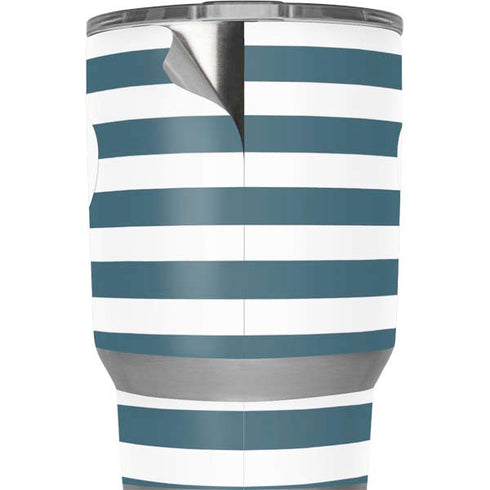 Polka Dots and Stripes Heart in Blue Yeti 20oz Tumbler Skin