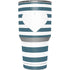 Polka Dots and Stripes Heart in Blue Yeti 30oz Rambler Tumbler Skin