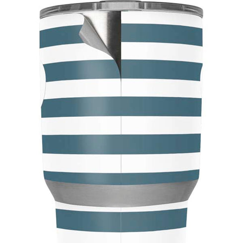 Polka Dots and Stripes Heart in Blue Yeti 30oz Rambler Tumbler Skin