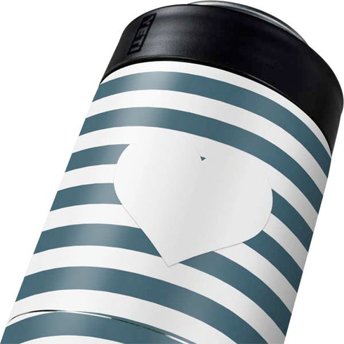Polka Dots and Stripes Heart in Blue Yeti Colster Can Insulator Skin